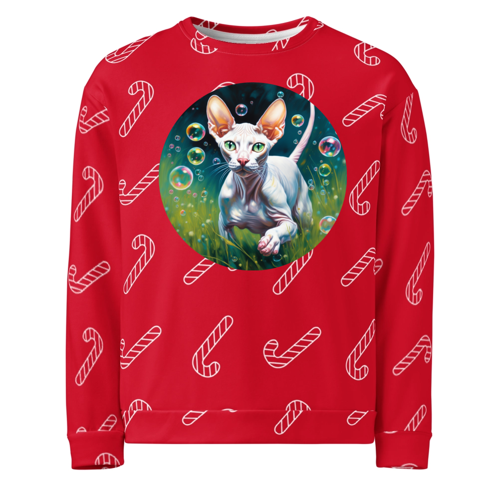 PugMug Custom White Sphynx Cat Ugly Christmas Sweatshirt