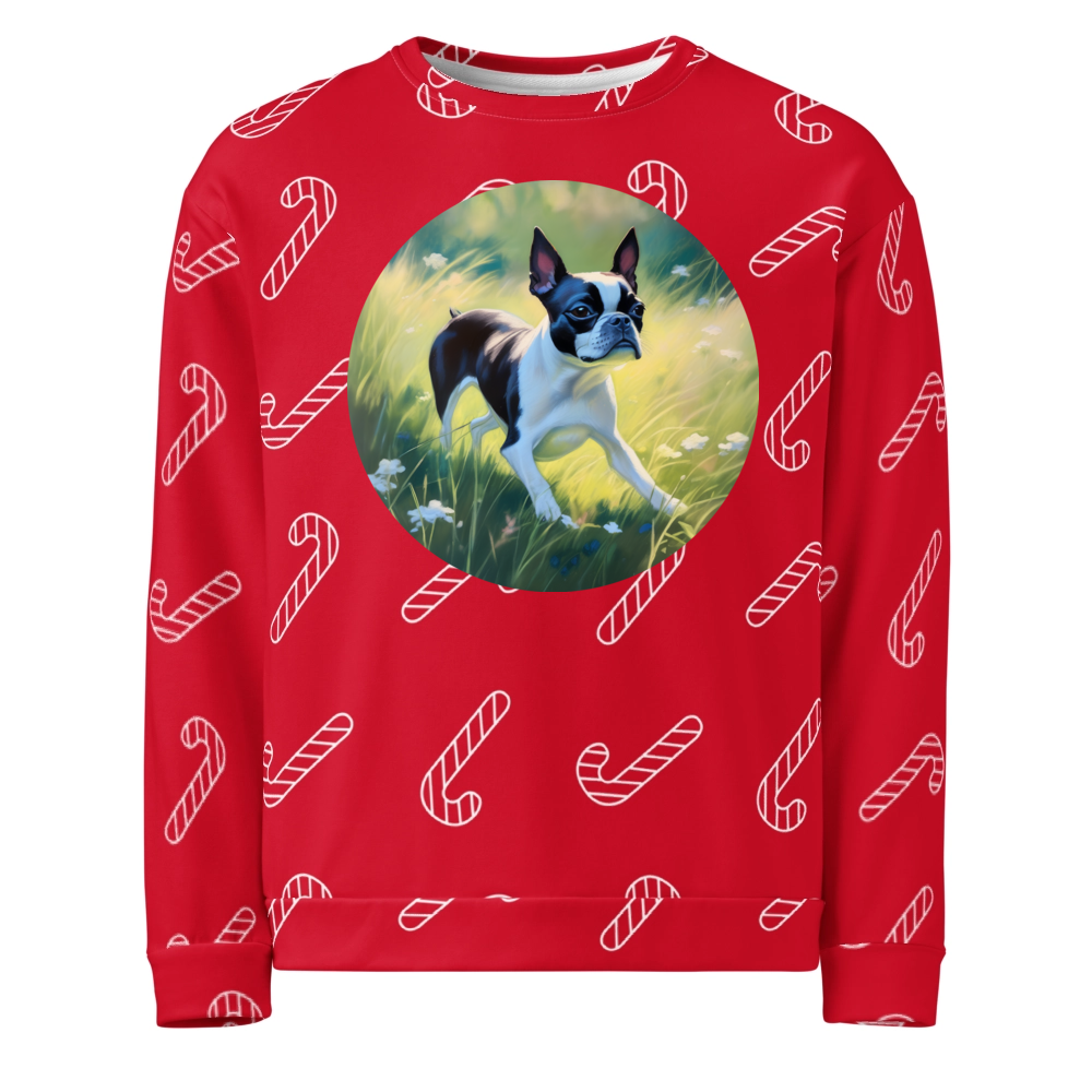 PugMug Custom Boston Terrier Ugly Christmas Sweatshirt