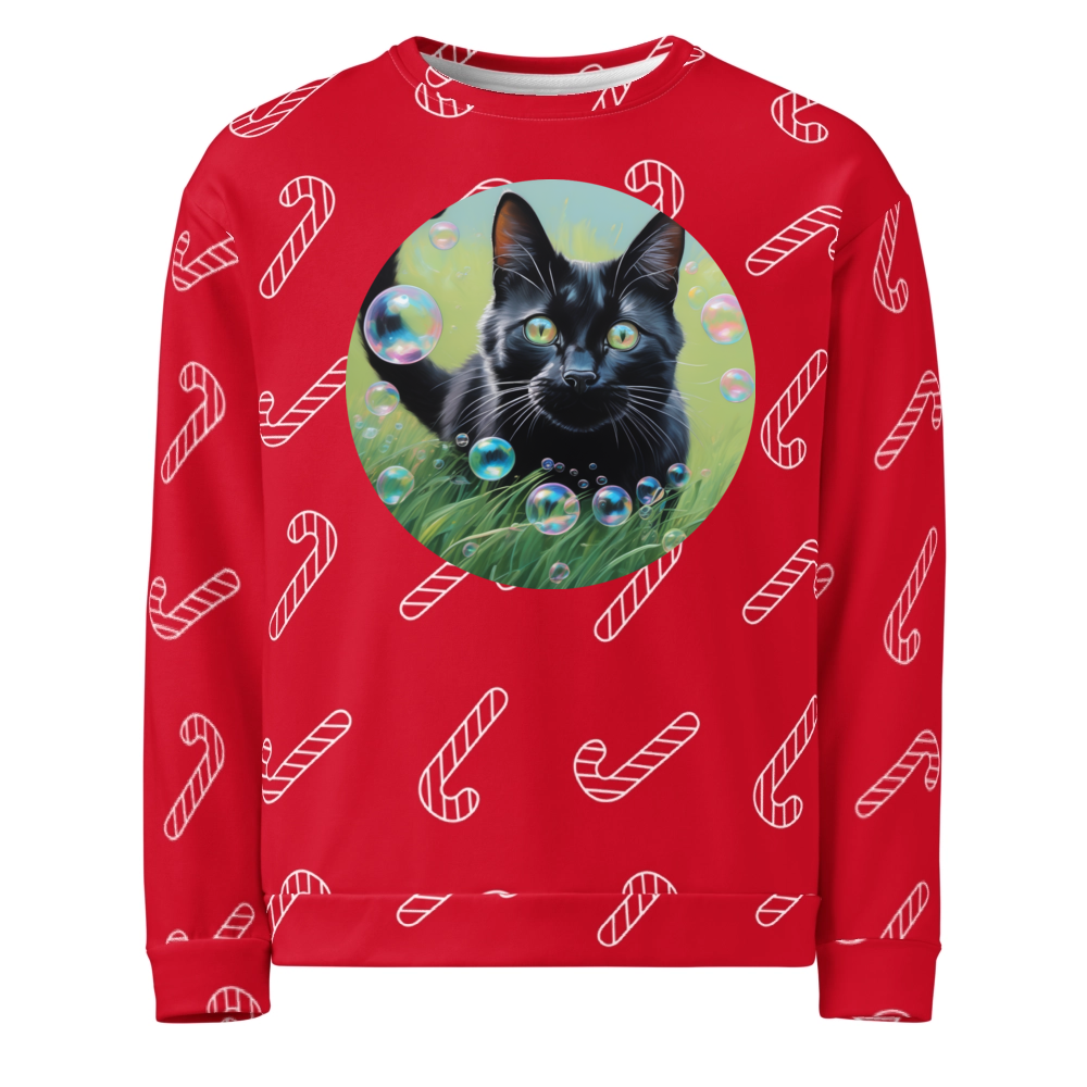 PugMug Custom Black Companion Cat Ugly Christmas Sweatshirt