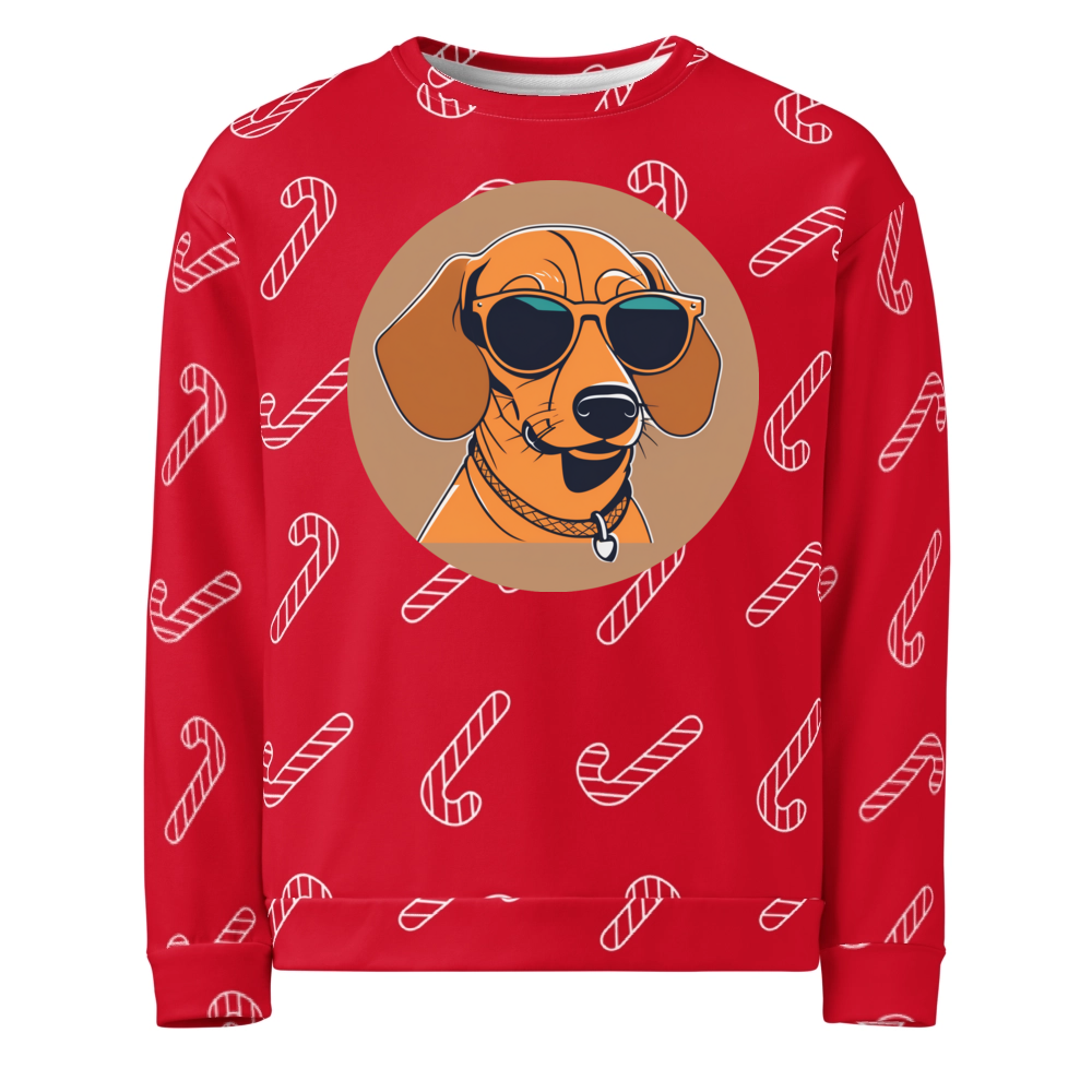 PugMug Custom Tan Dachshund Ugly Christmas Sweatshirt