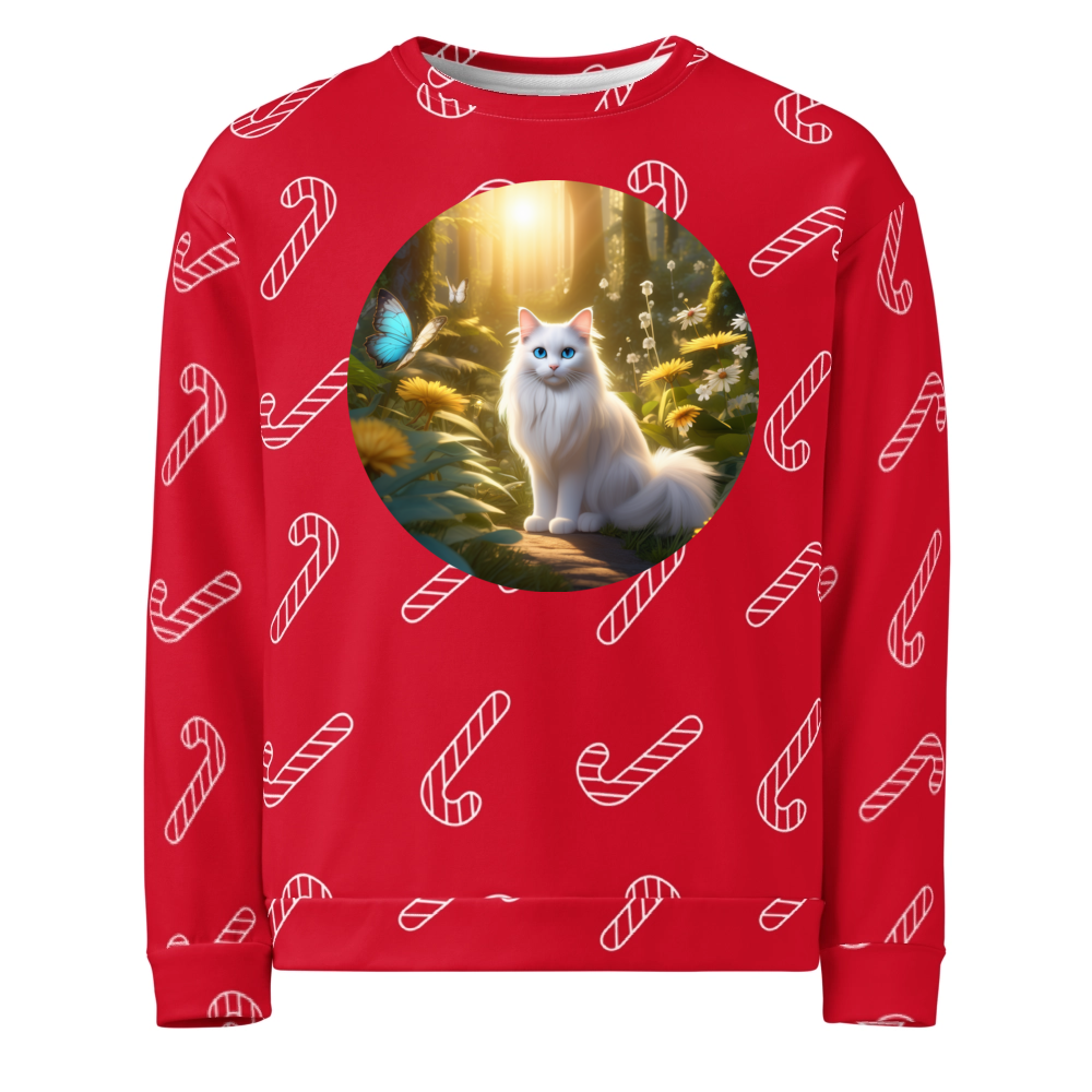 PugMug Custom White Ragdoll Cat Ugly Christmas Sweatshirt