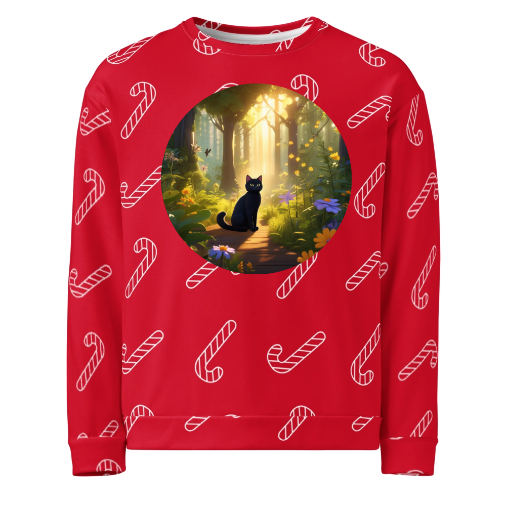 PugMug Custom Black Companion Cat Ugly Christmas Sweatshirt