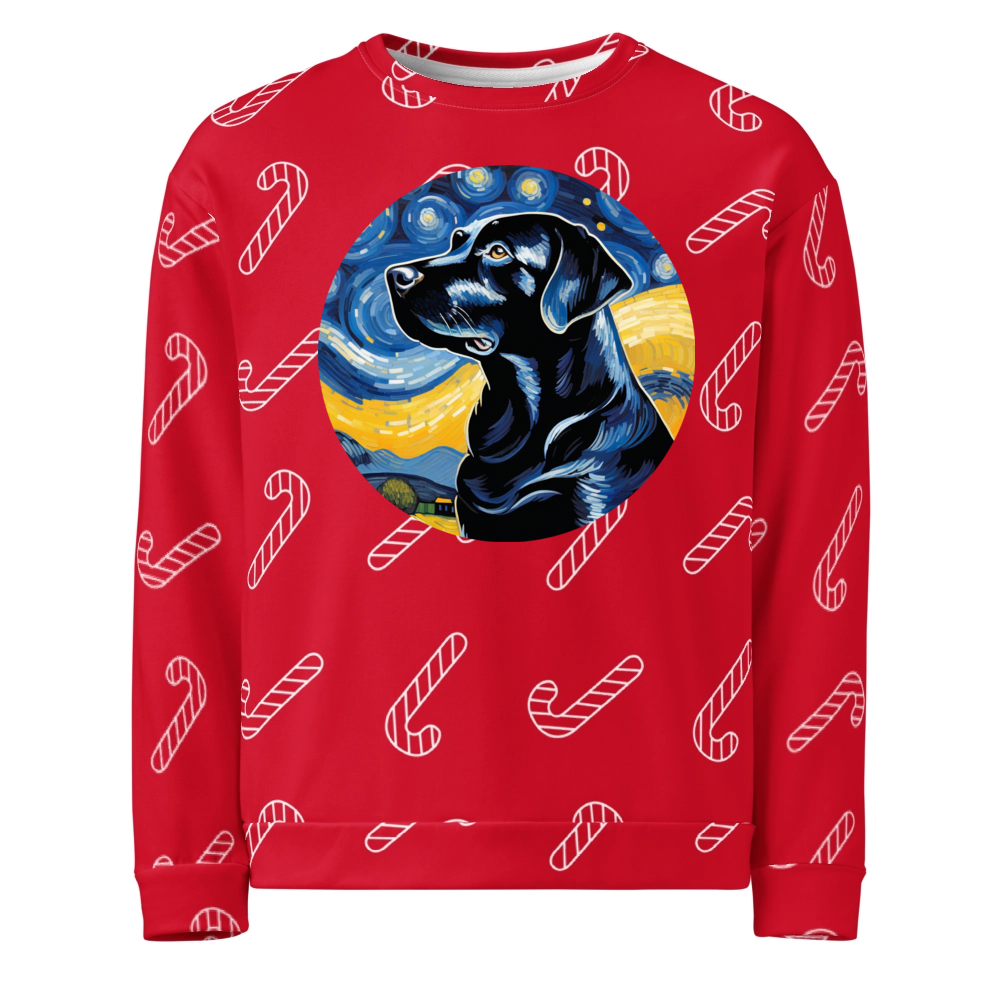 PugMug Custom Black Labrador Retriever Ugly Christmas Sweatshirt