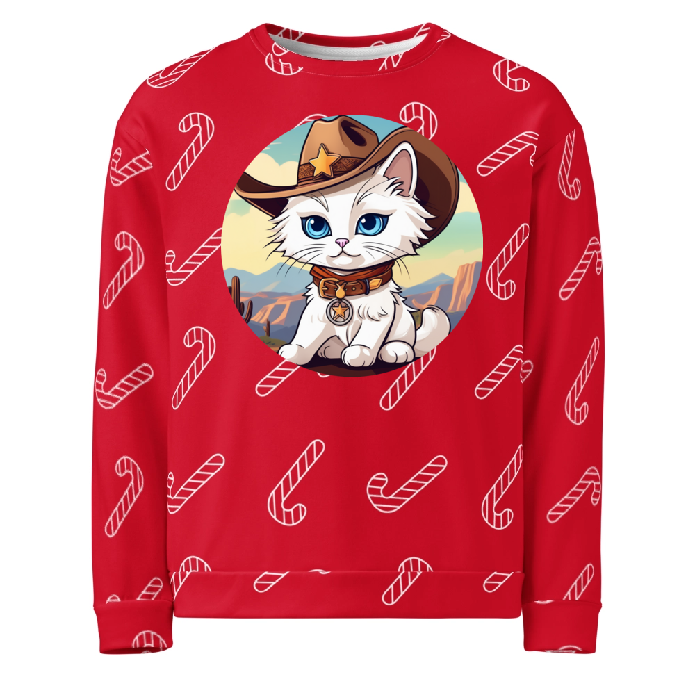 PugMug Custom White Ragdoll Cat Ugly Christmas Sweatshirt