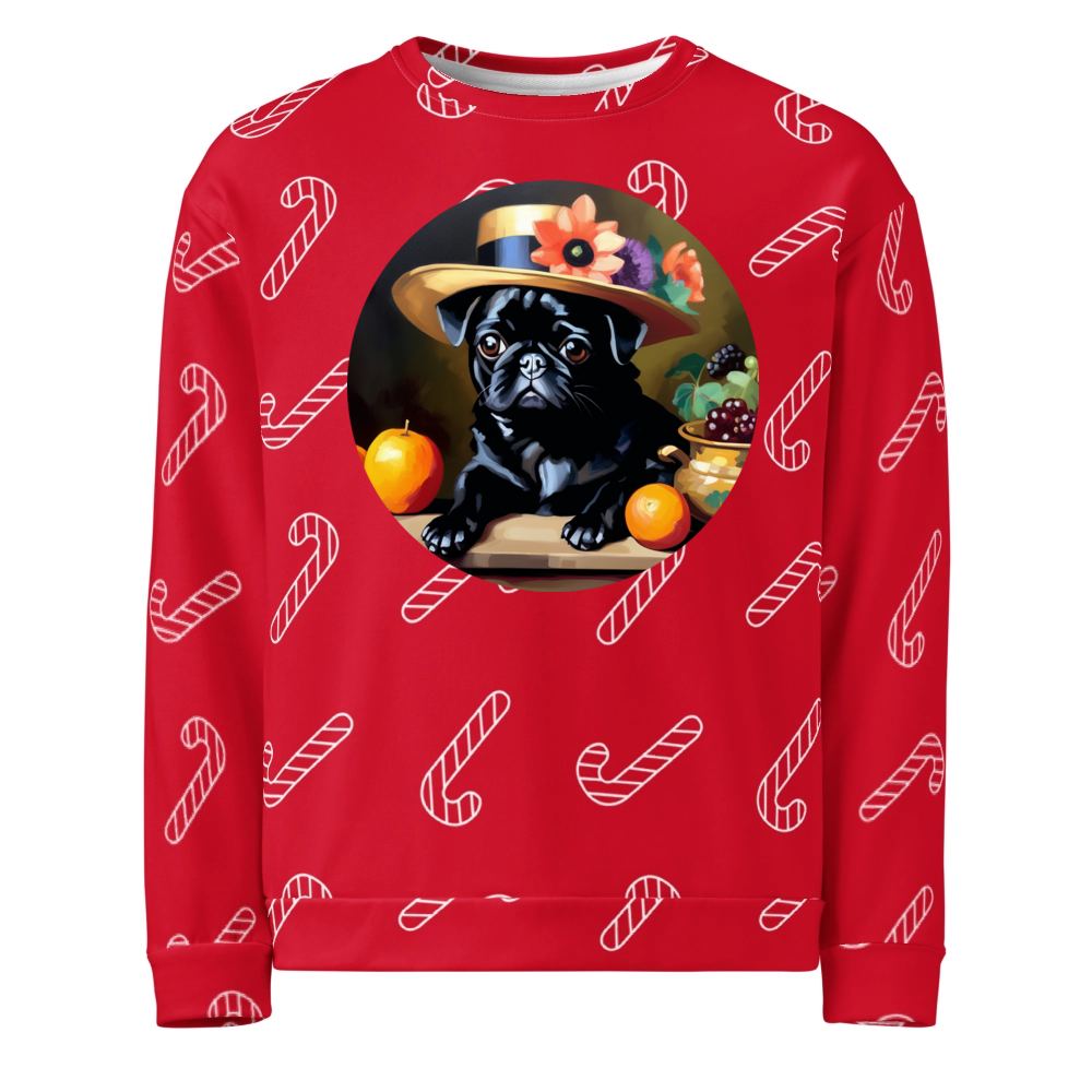 PugMug Custom Black Pug Ugly Christmas Sweatshirt