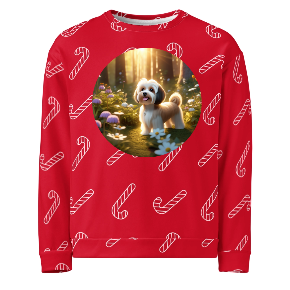 PugMug Custom Tan Havanese Dog Ugly Christmas Sweatshirt