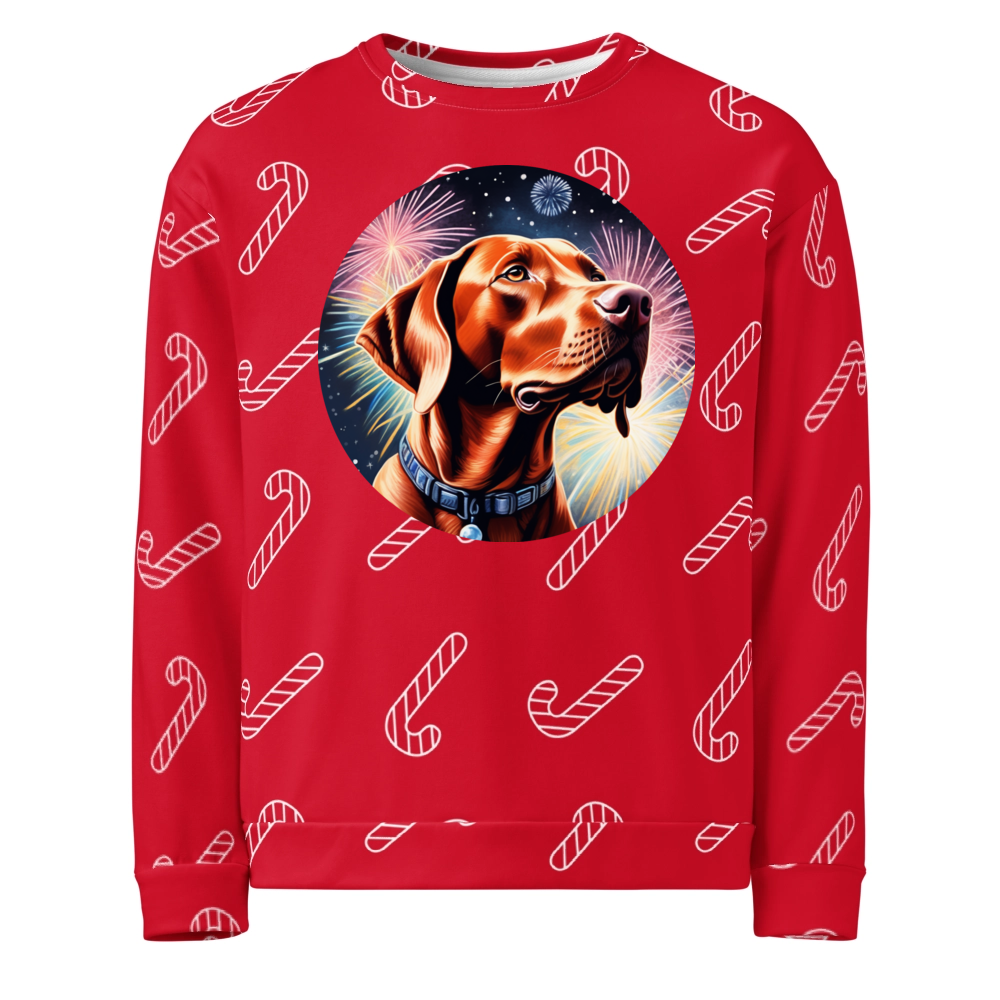 PugMug Custom Vizsla Ugly Christmas Sweatshirt