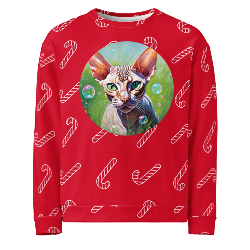 PugMug Custom Tabby Sphynx Cat Ugly Christmas Sweatshirt