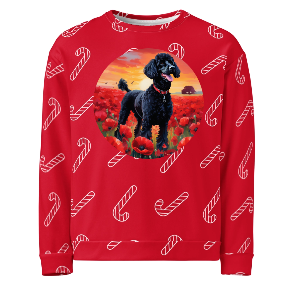 PugMug Custom Black Poodle Ugly Christmas Sweatshirt