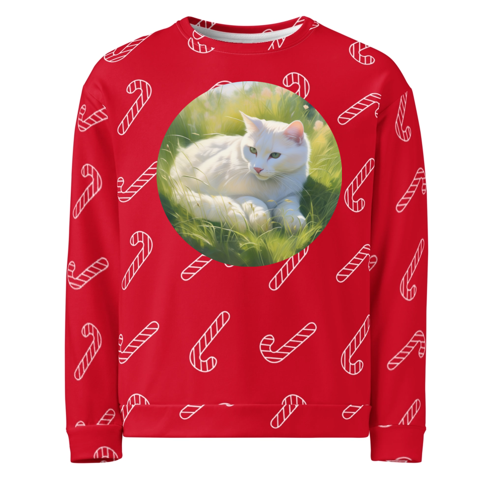 PugMug Custom White Exotic Cat Ugly Christmas Sweatshirt