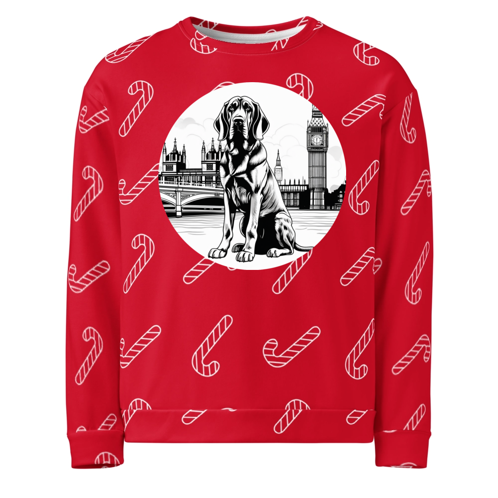 PugMug Custom Bloodhound Ugly Christmas Sweatshirt