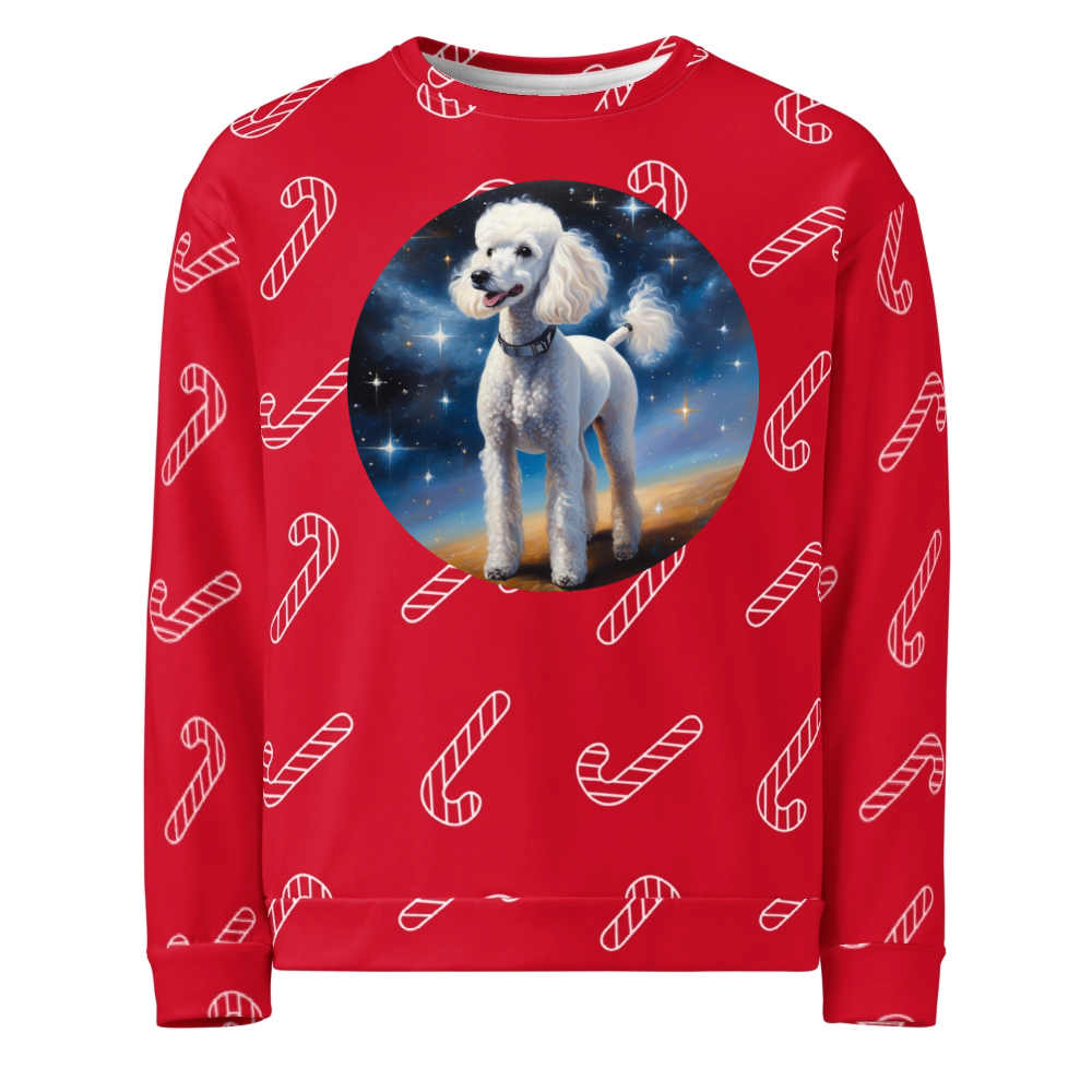 PugMug Custom White Poodle Ugly Christmas Sweatshirt