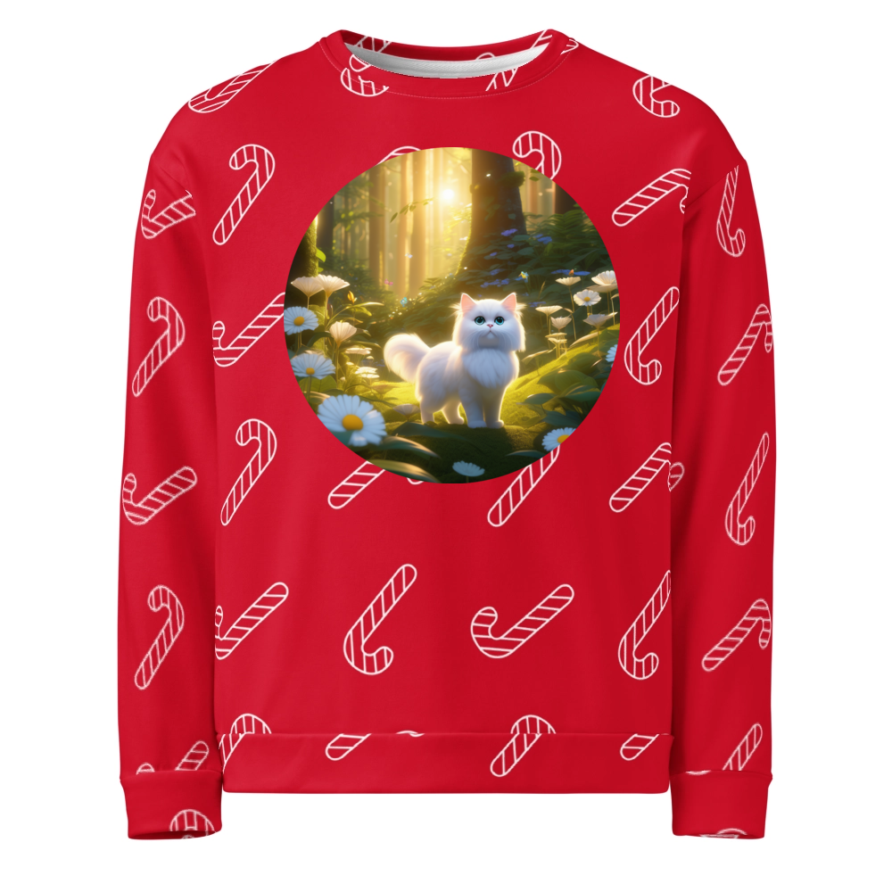 PugMug Custom White Persian Cat Ugly Christmas Sweatshirt