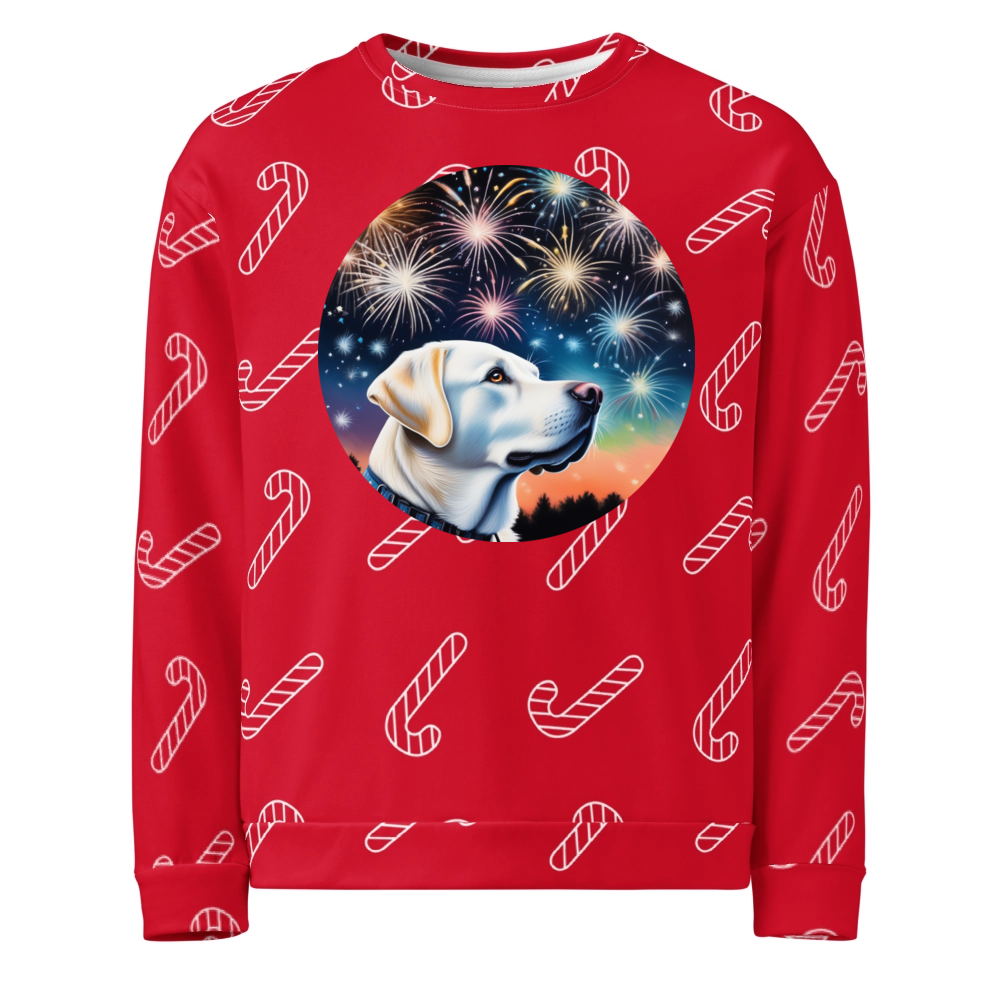 PugMug Custom White Labrador Retriever Ugly Christmas Sweatshirt