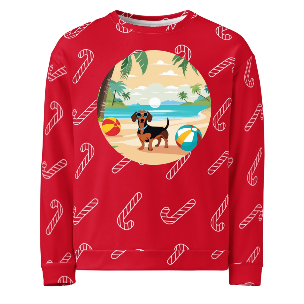 PugMug Custom Tan Dachshund Ugly Christmas Sweatshirt