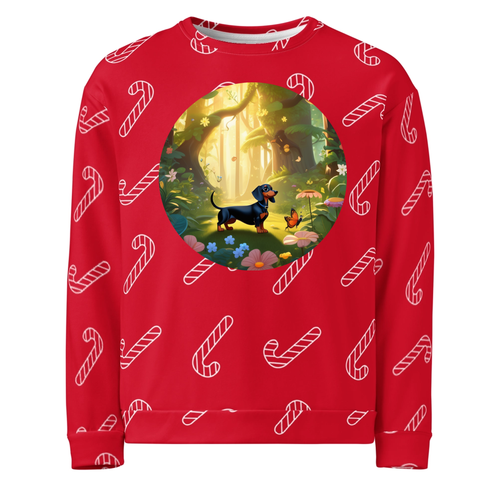 PugMug Custom Black Dachshund Ugly Christmas Sweatshirt