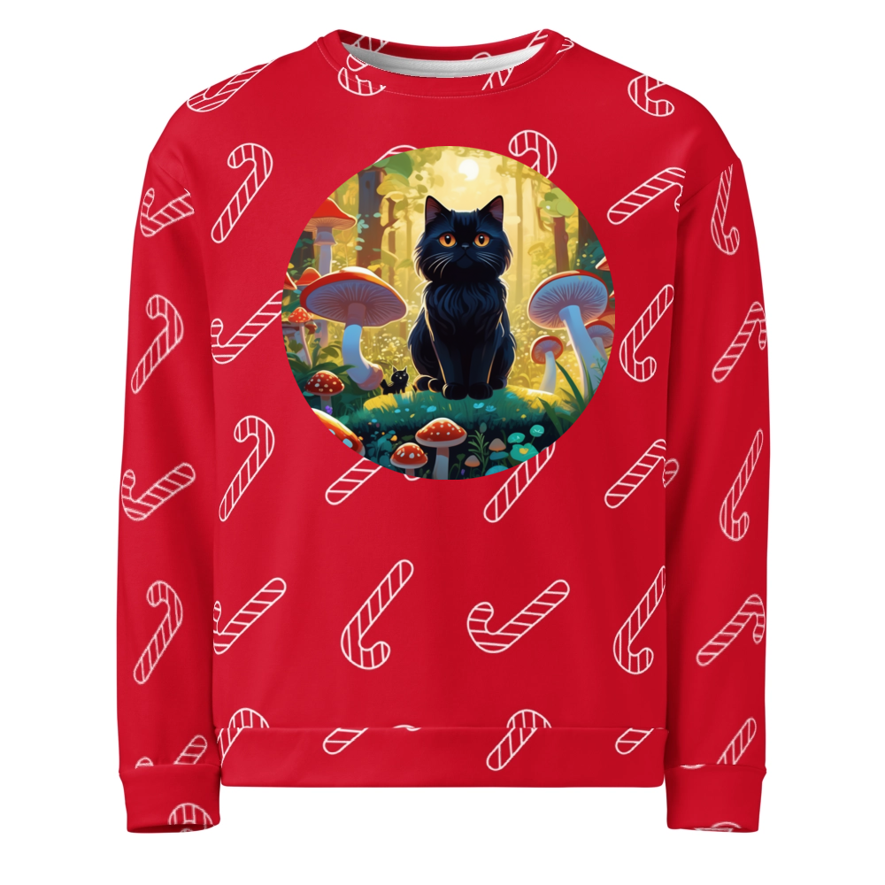 PugMug Custom Black Persian Cat Ugly Christmas Sweatshirt