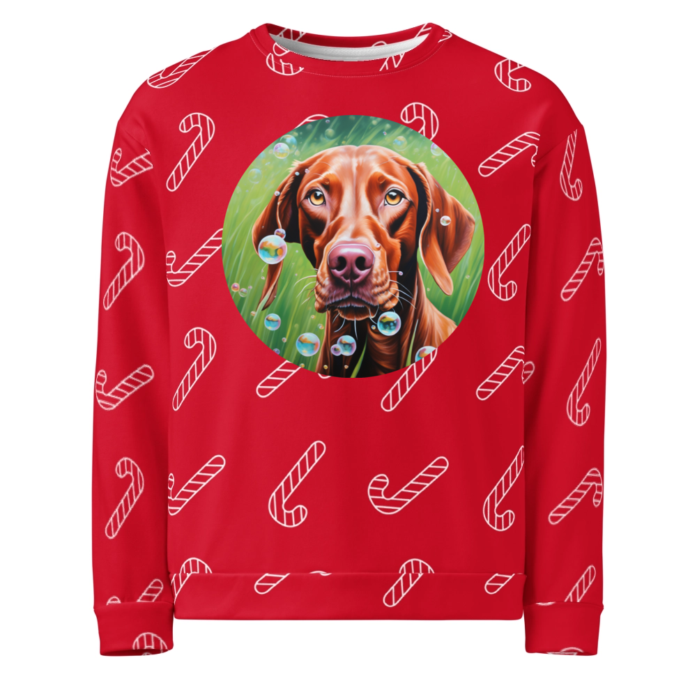 PugMug Custom Vizsla Ugly Christmas Sweatshirt
