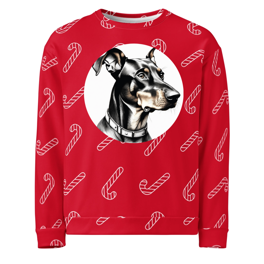 PugMug Custom Doberman Pinscher Ugly Christmas Sweatshirt