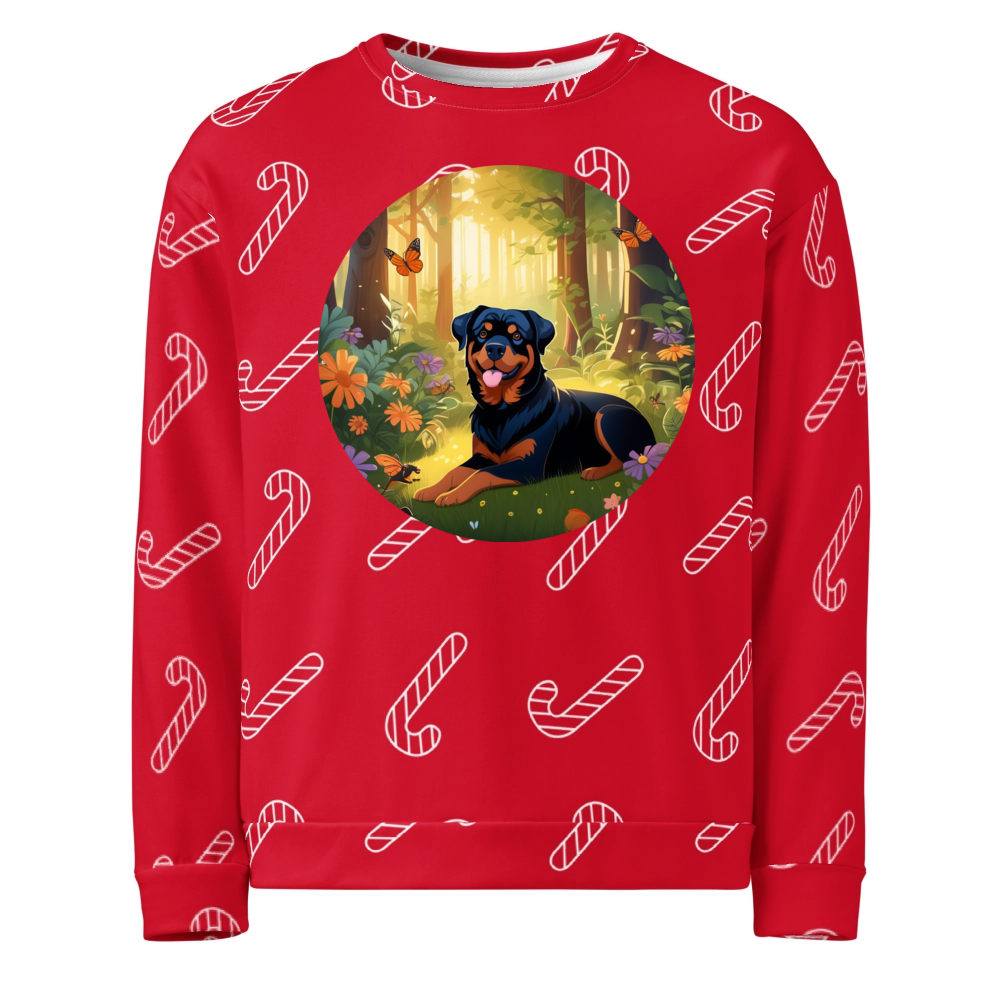 PugMug Custom Rottweiler Ugly Christmas Sweatshirt