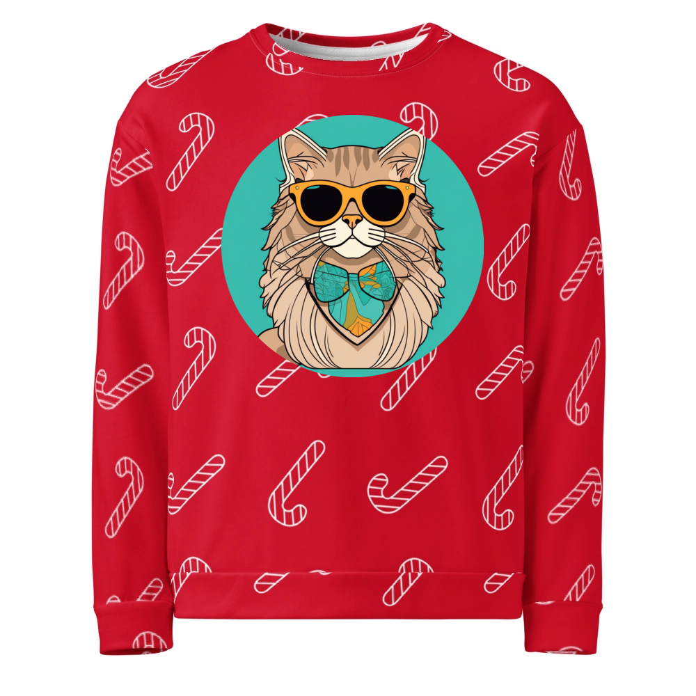 PugMug Custom Tabby Persian Cat Ugly Christmas Sweatshirt
