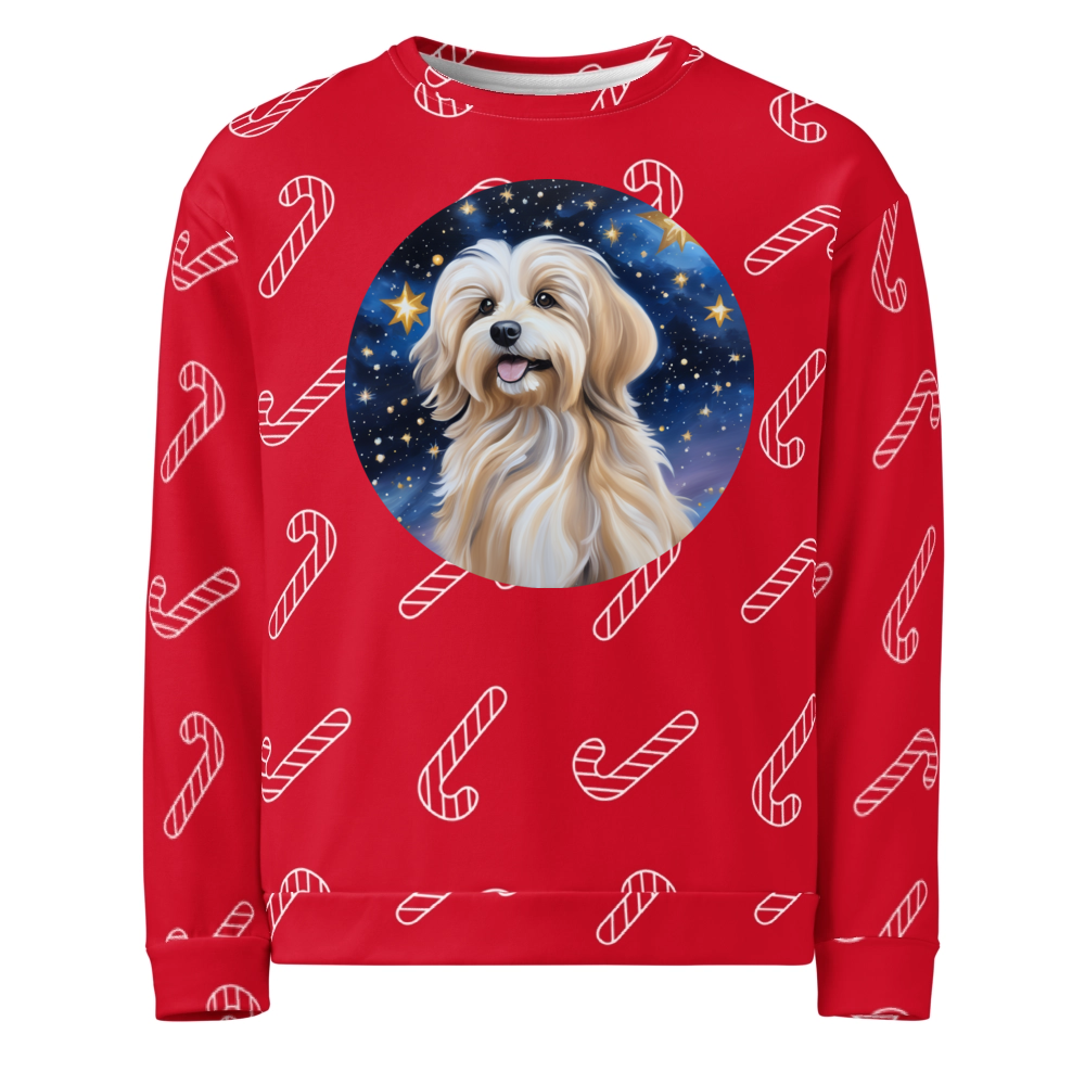PugMug Custom Tan Havanese Dog Ugly Christmas Sweatshirt