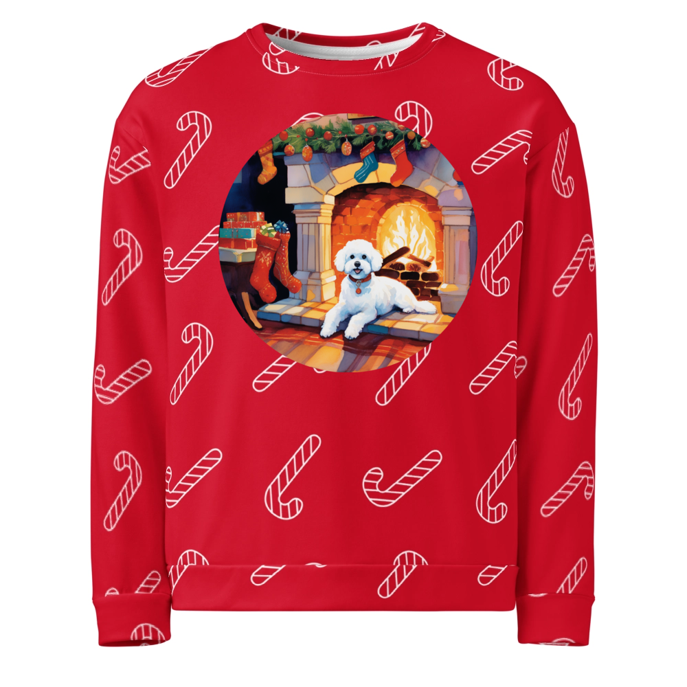 PugMug Custom Bichons Frise Ugly Christmas Sweatshirt