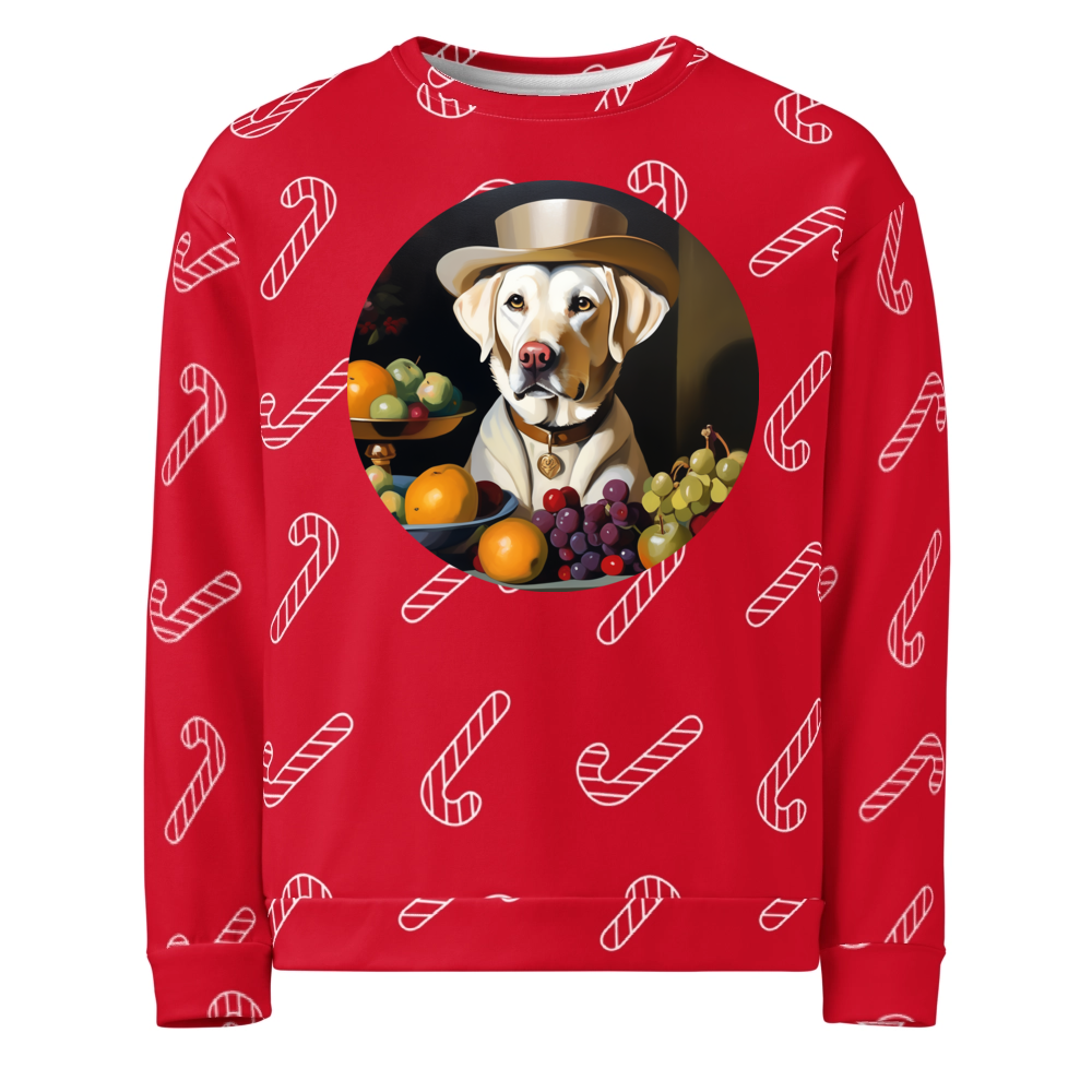 PugMug Custom White Labrador Retriever Ugly Christmas Sweatshirt