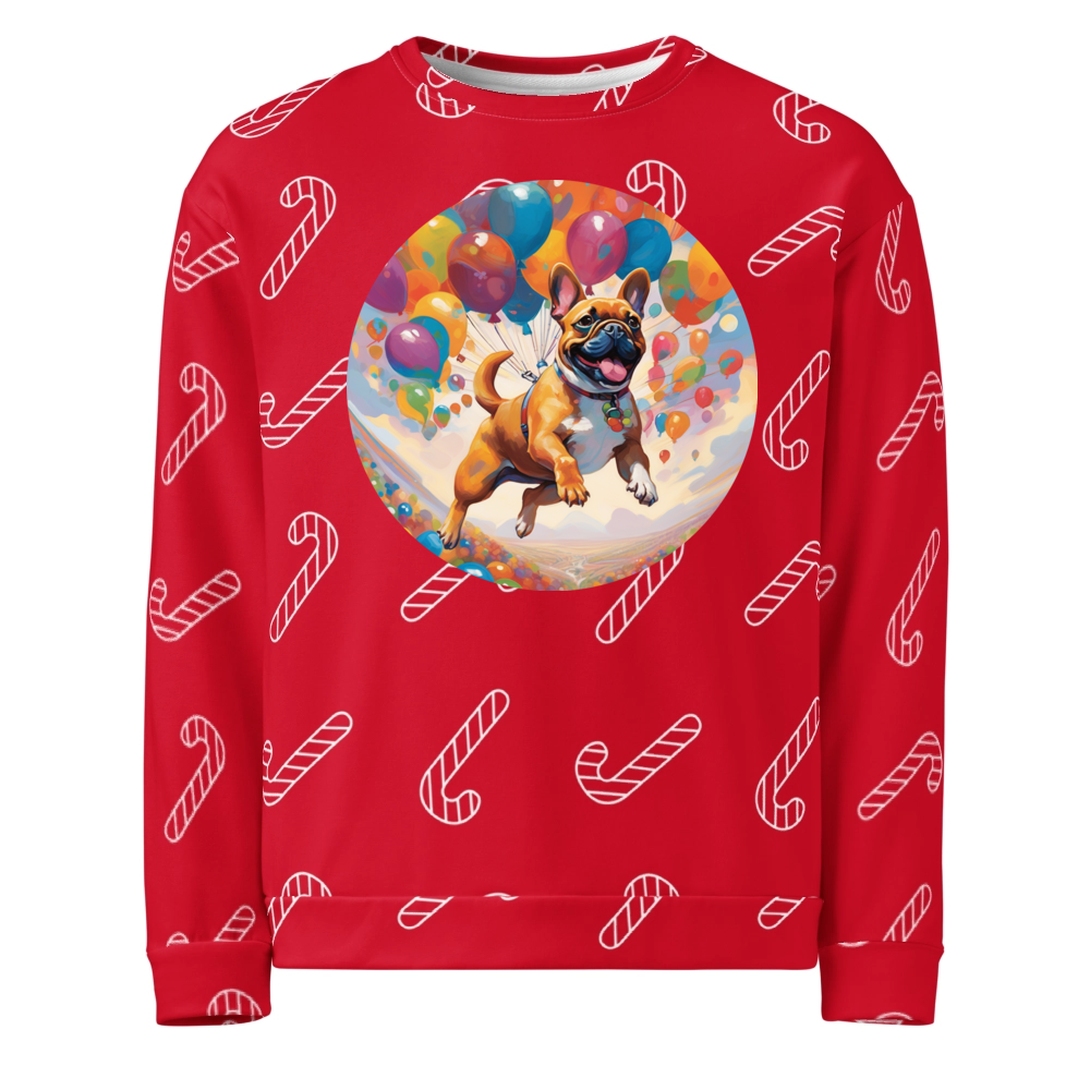 PugMug Custom Tan French Bulldog Ugly Christmas Sweatshirt
