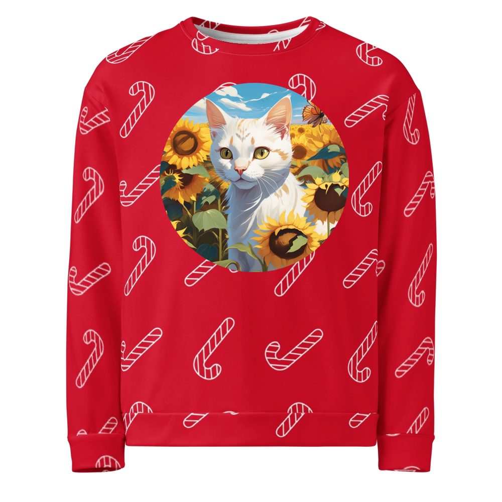 PugMug Custom White Exotic Cat Ugly Christmas Sweatshirt