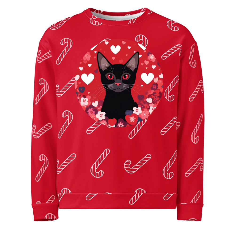 PugMug Custom Black Abyssinian Cat Ugly Christmas Sweatshirt