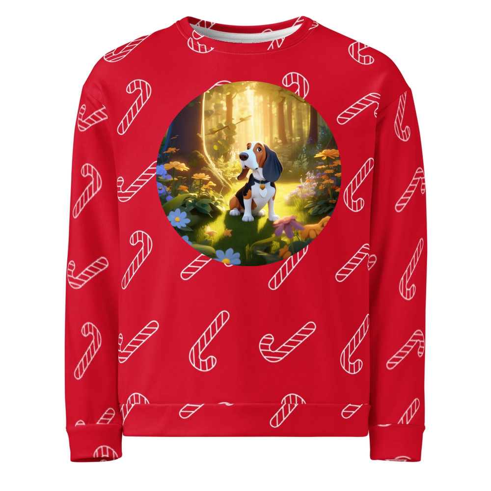 PugMug Custom Basset Hound Ugly Christmas Sweatshirt