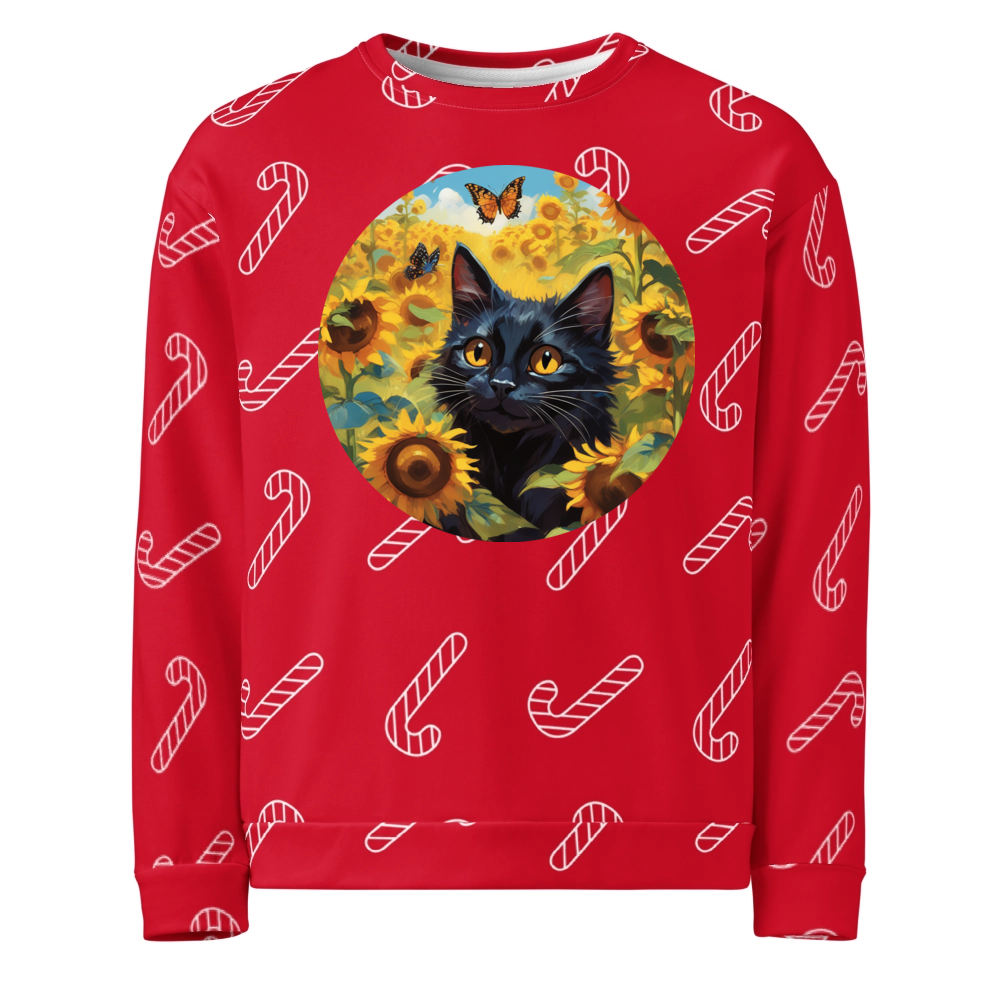 PugMug Custom Black Companion Cat Ugly Christmas Sweatshirt
