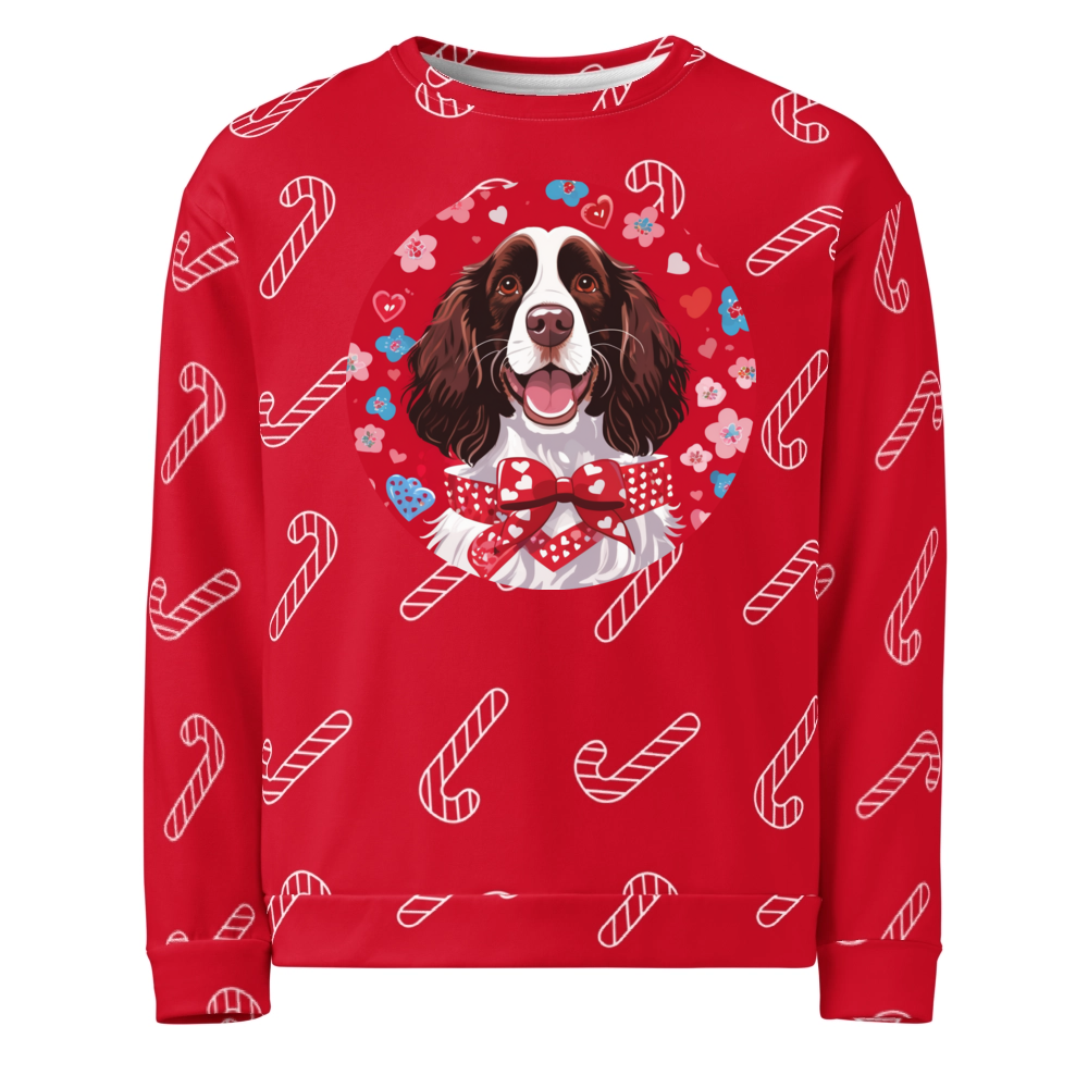 PugMug Custom English Springer Spaniel Ugly Christmas Sweatshirt