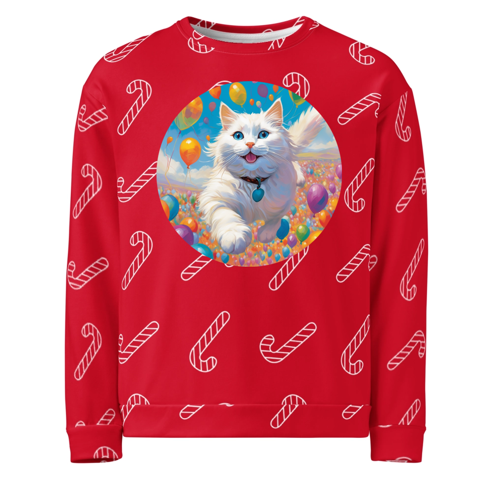 PugMug Custom White Ragdoll Cat Ugly Christmas Sweatshirt