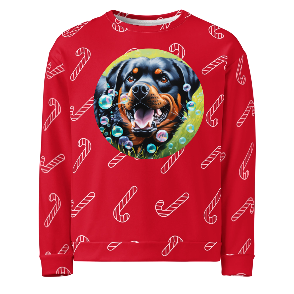 PugMug Custom Rottweiler Ugly Christmas Sweatshirt