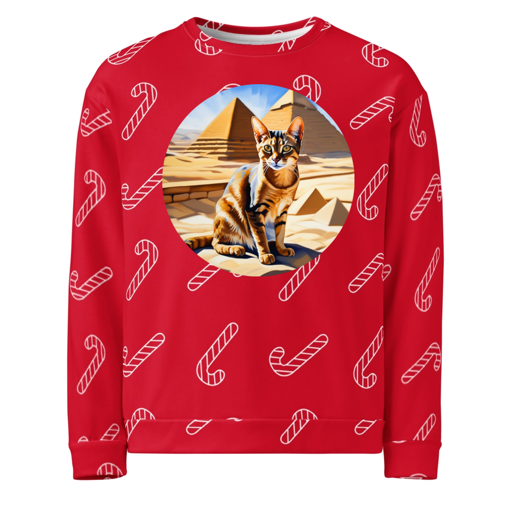 PugMug Custom Tabby Abyssinian Cat Ugly Christmas Sweatshirt