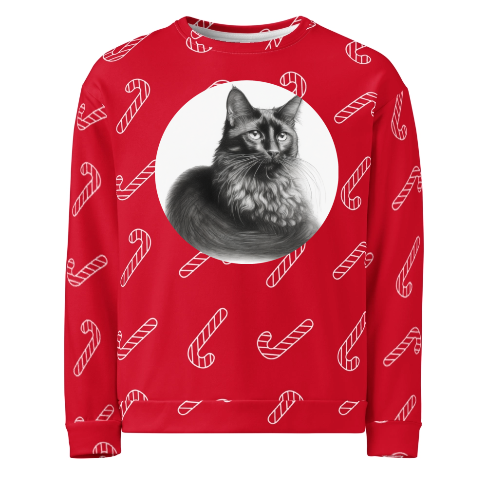 PugMug Custom Black Companion Cat Ugly Christmas Sweatshirt