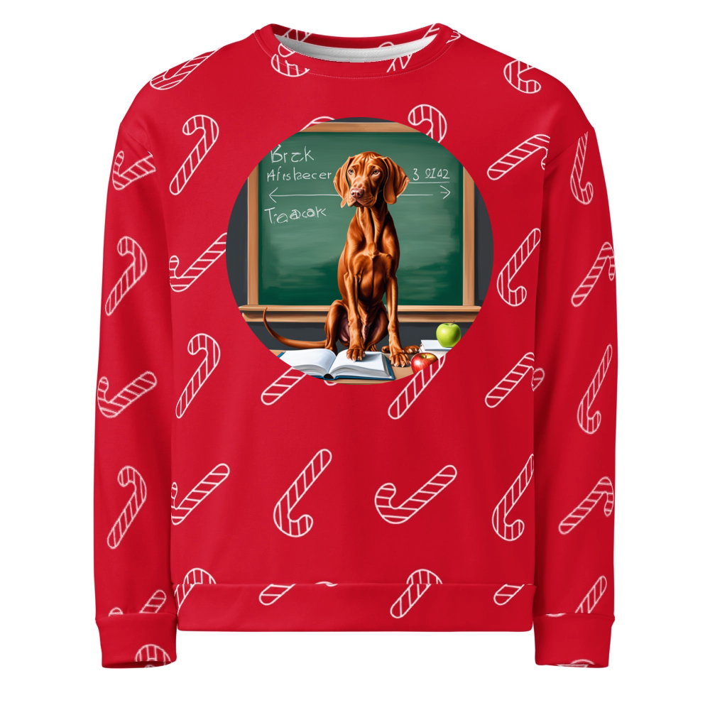 PugMug Custom Vizsla Ugly Christmas Sweatshirt