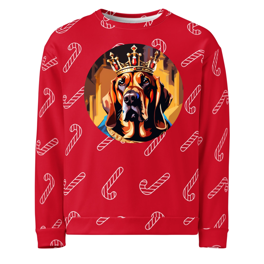 PugMug Custom Bloodhound Ugly Christmas Sweatshirt