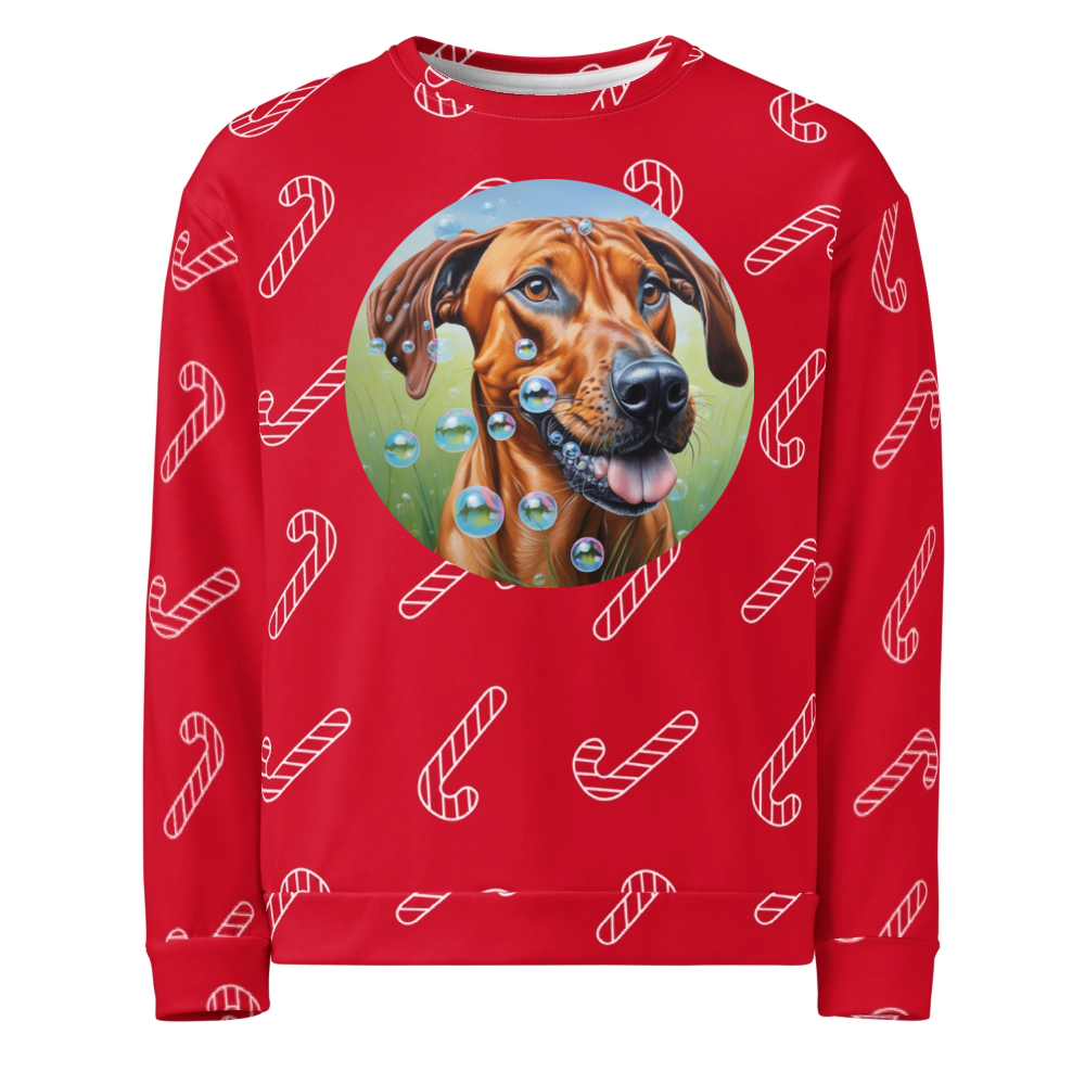PugMug Custom Rhodesian Ridgeback Ugly Christmas Sweatshirt