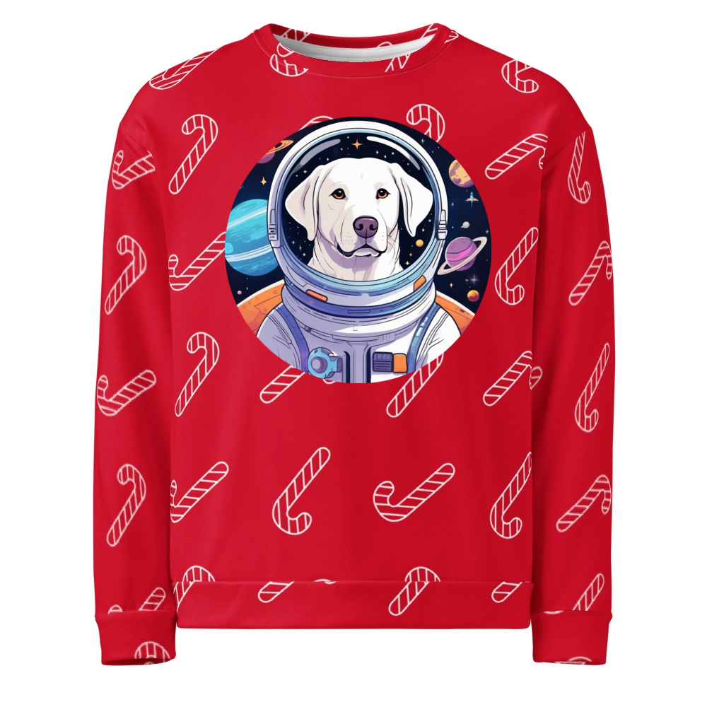PugMug Custom White Labrador Retriever Ugly Christmas Sweatshirt