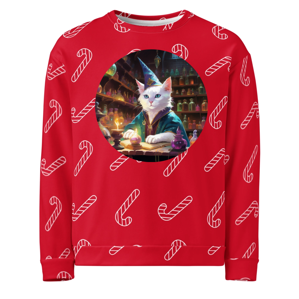 PugMug Custom White Exotic Cat Ugly Christmas Sweatshirt