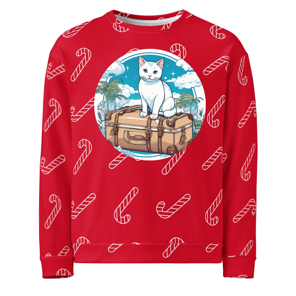 PugMug Custom White Exotic Cat Ugly Christmas Sweatshirt