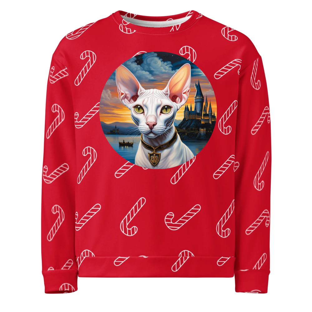 PugMug Custom White Sphynx Cat Ugly Christmas Sweatshirt