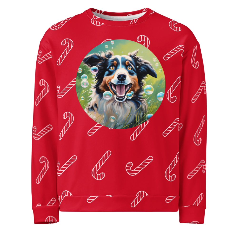 PugMug Custom Australian Shepherd Dog Ugly Christmas Sweatshirt