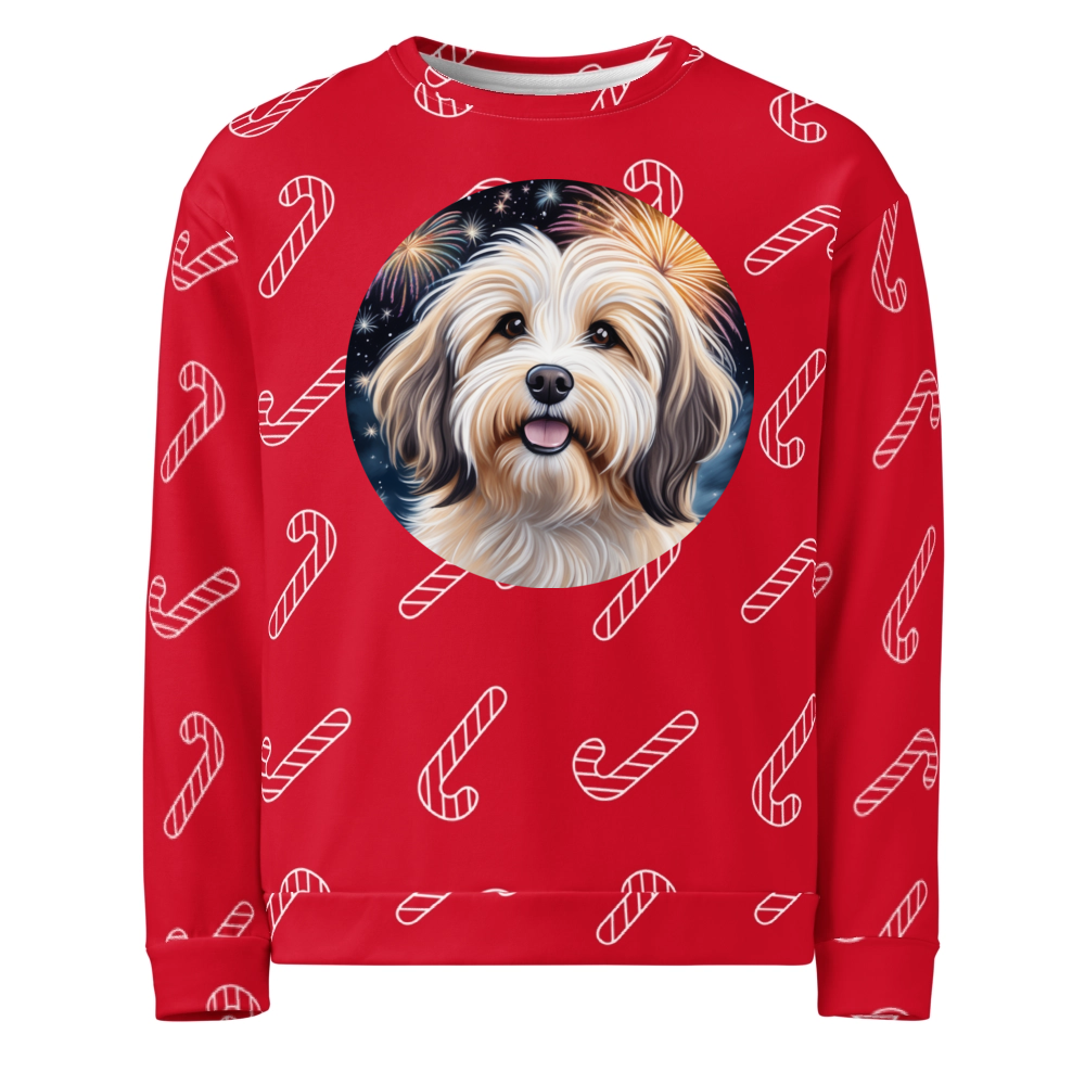 PugMug Custom Tan Havanese Dog Ugly Christmas Sweatshirt