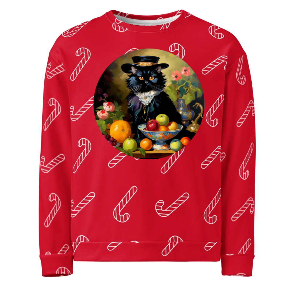 PugMug Custom Black Persian Cat Ugly Christmas Sweatshirt