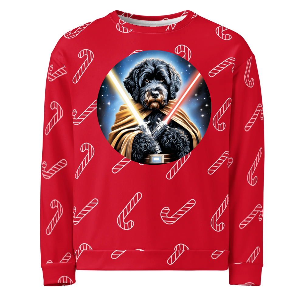 PugMug Custom Portuguese Water Dog Ugly Christmas Sweatshirt