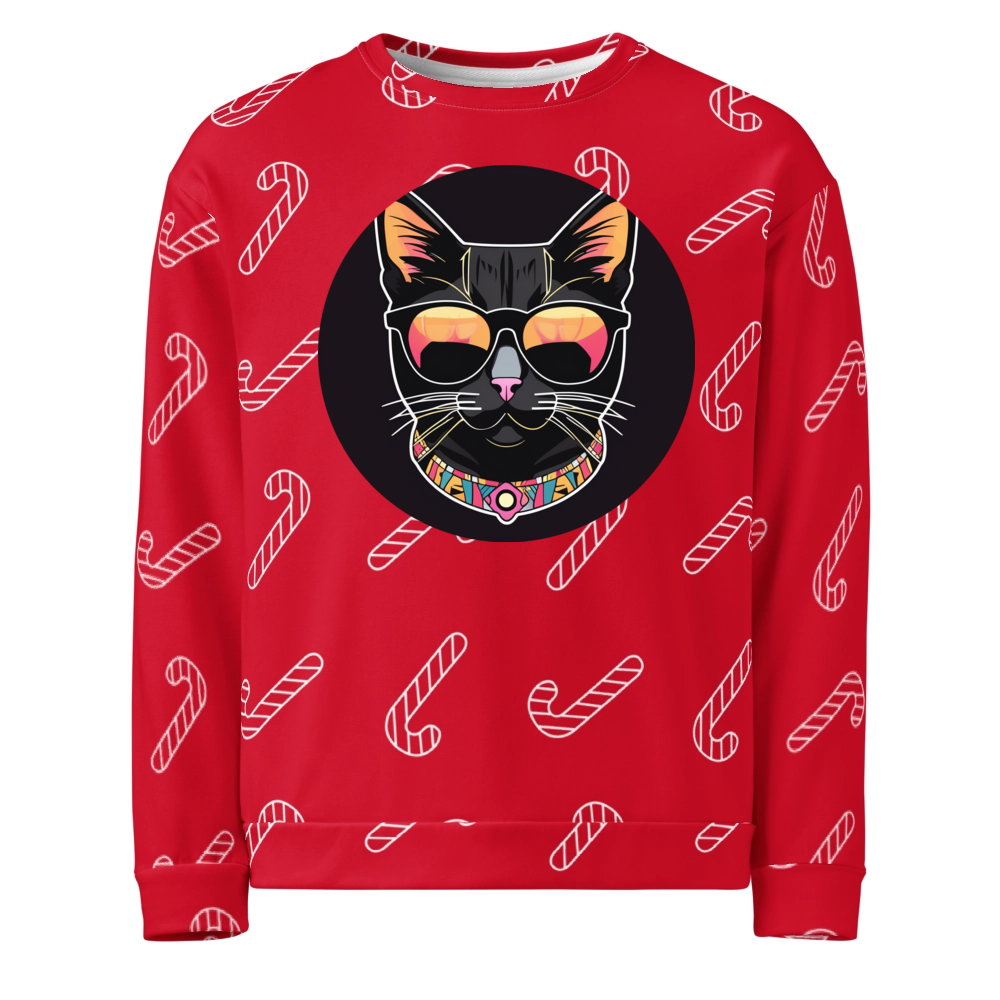 PugMug Custom Black Exotic Cat Ugly Christmas Sweatshirt